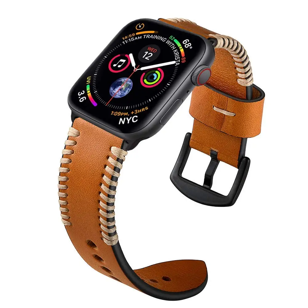 Ремешок для Apple Watch 44 мм/40 мм ремешок часов белый провод натуральная кожа iWatch 4 Serise 3