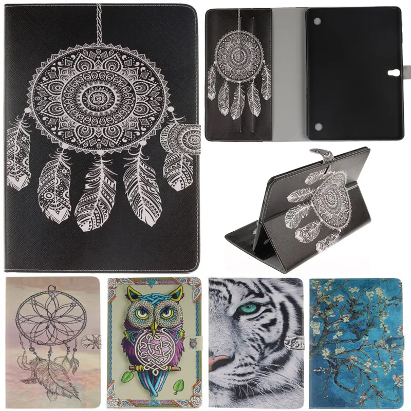 Cute Cartoon Owl Tiger Lion Girl Tree Stand Flip Leather Case For Samsung Galaxy Tab S 10.5