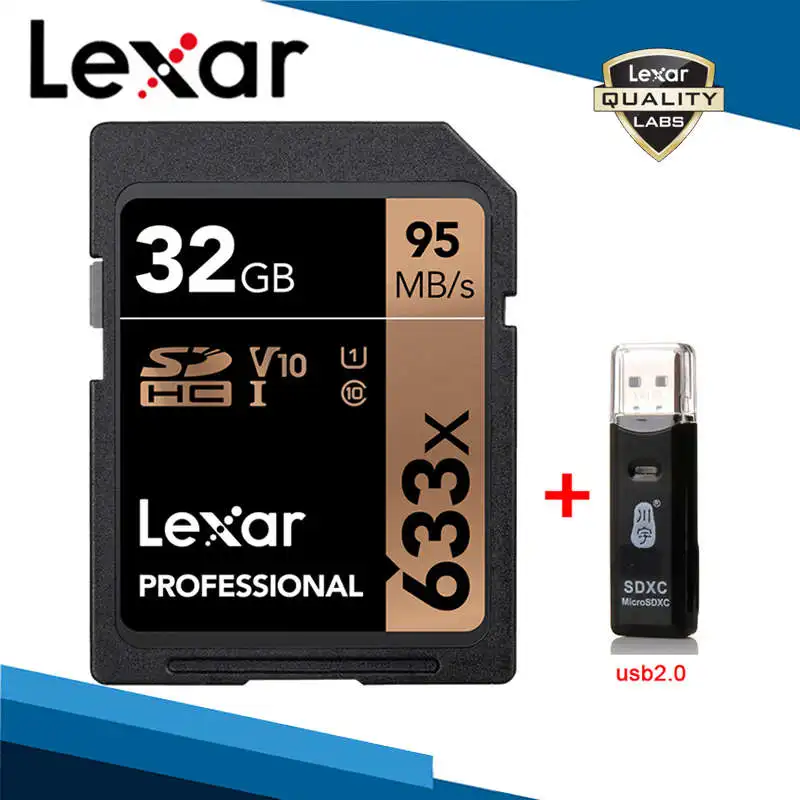 32G Card-C296 Lexar 633x SD карты памяти SDXC UHS-I V30 U3 класс 10 карта 512 ГБ 256 ГБ 128 Гб 64 Гб высокоскоростная память SD карты для камеры - Емкость: 32G Card-C296