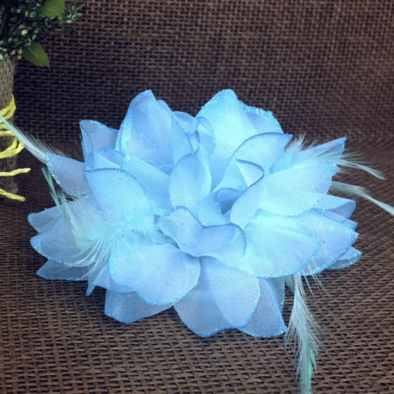 Drop Shipping Women Beach Orchid Bridal Wedding Flower Hair Clip Brooch Barrette Headpiece Pop 1PC | Claw