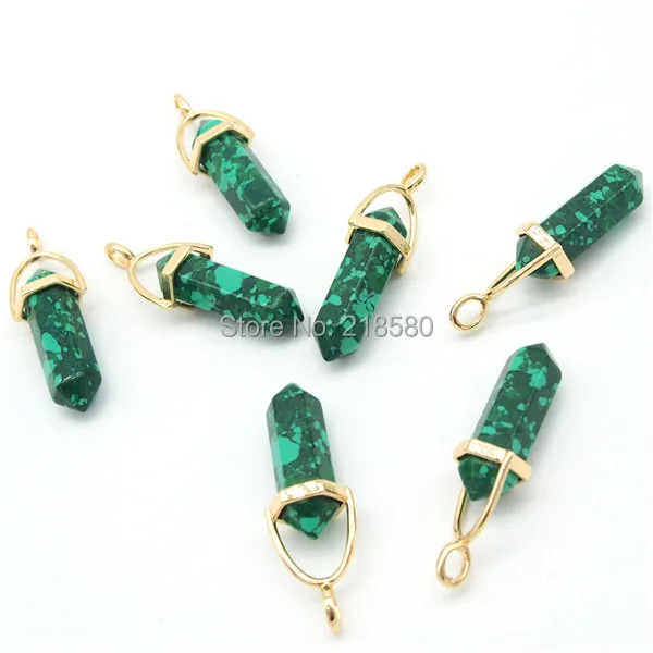 

P15042306 Mini Point Stone Spike Pendant Green Chrysocolla Point Pendants