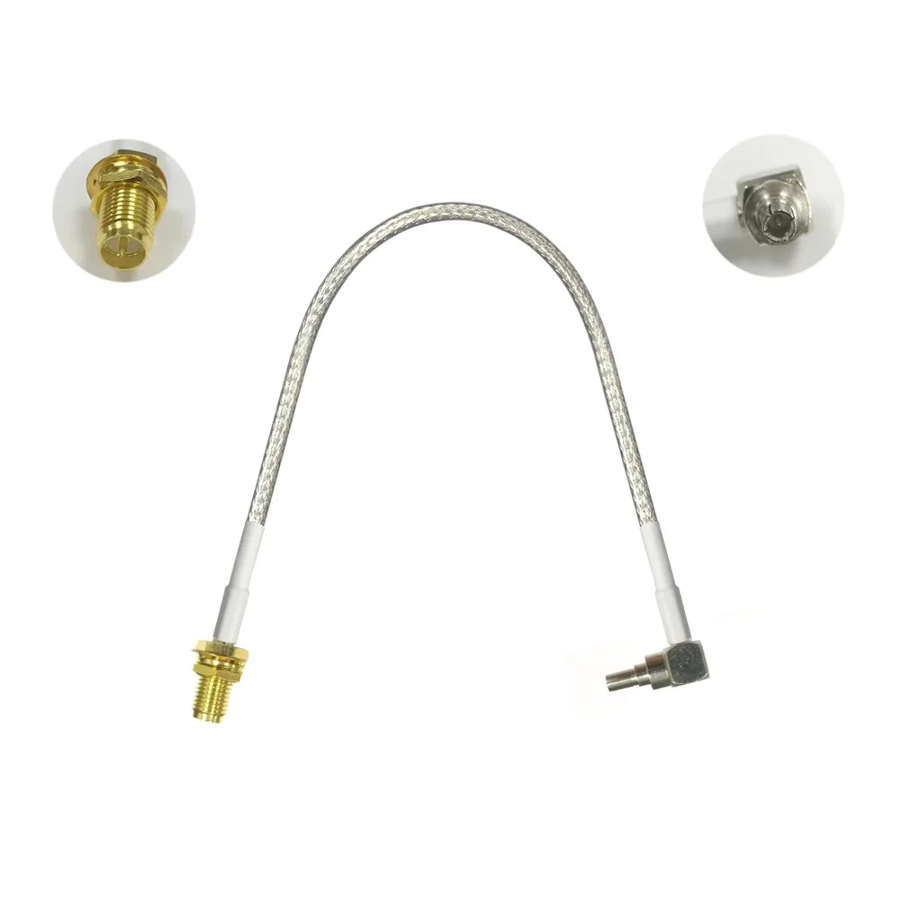 Кабель с обратным разъемом RP SMA female для CRC9 кабель pigtail под прямым углом 3G 4G HUAWEI ZTE USB