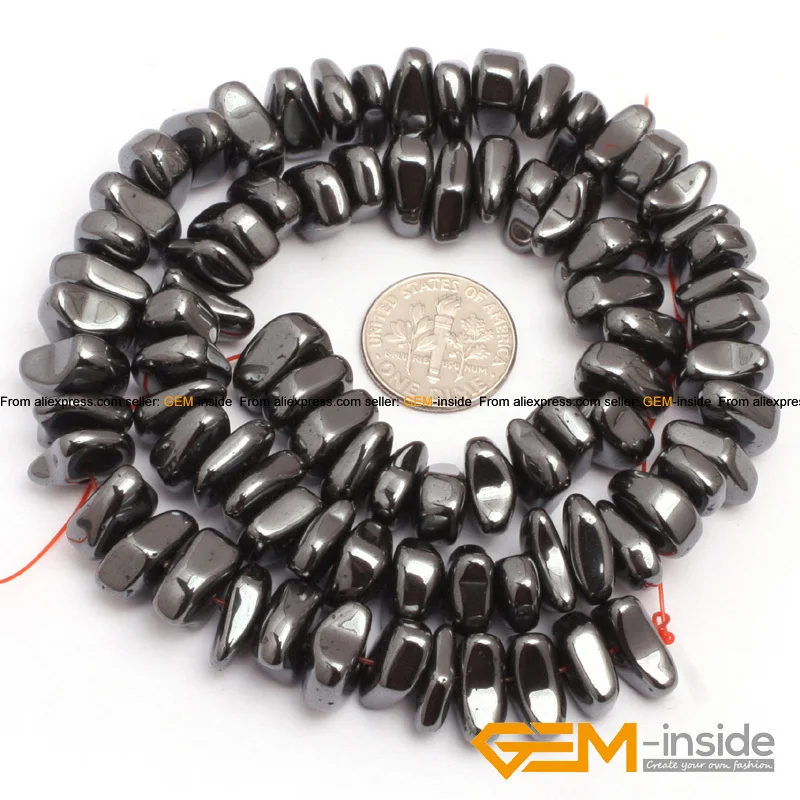 

Hematite: 10-12mm Freeform Black Hematite Beads Natural Stone Beads DIY Beads For Bracelet Making Strand 15" Free Shipping