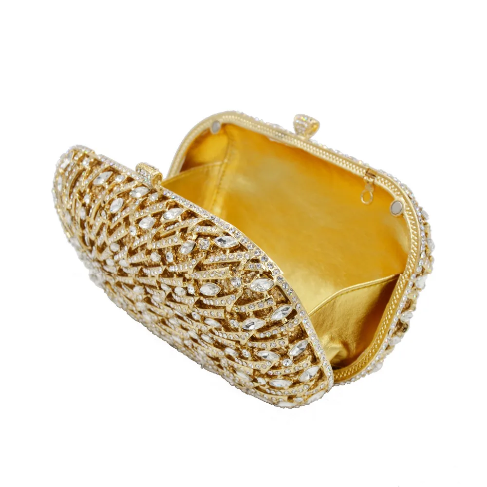 Роскошный вечерний кошелек лимонного желтого серого розового золота с