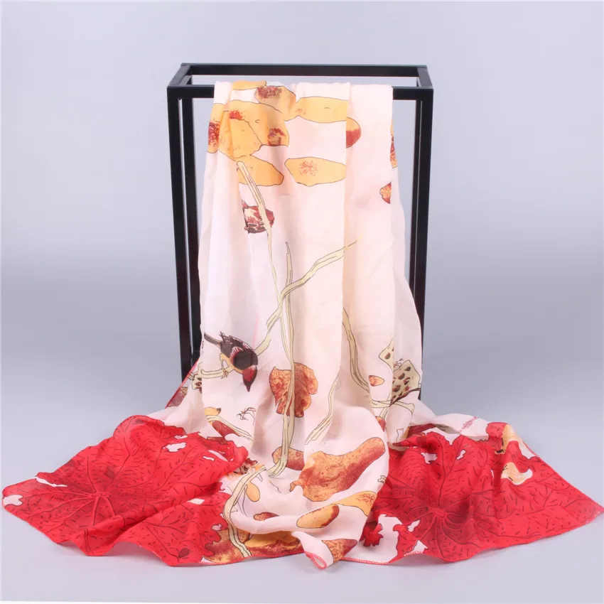 3 цвета Элегантные шифон шарф женщины с цветочным принтом животного дамы Бандана