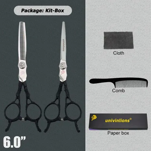 blackantlers kit 5,5/6,0 Профессиональные Парикмахерские ножницы Япония сталь ножницы для стрижки волос ножницы парикмахер салон Инструменты для истончения волос ножницы - Цвет: blackantlers kit