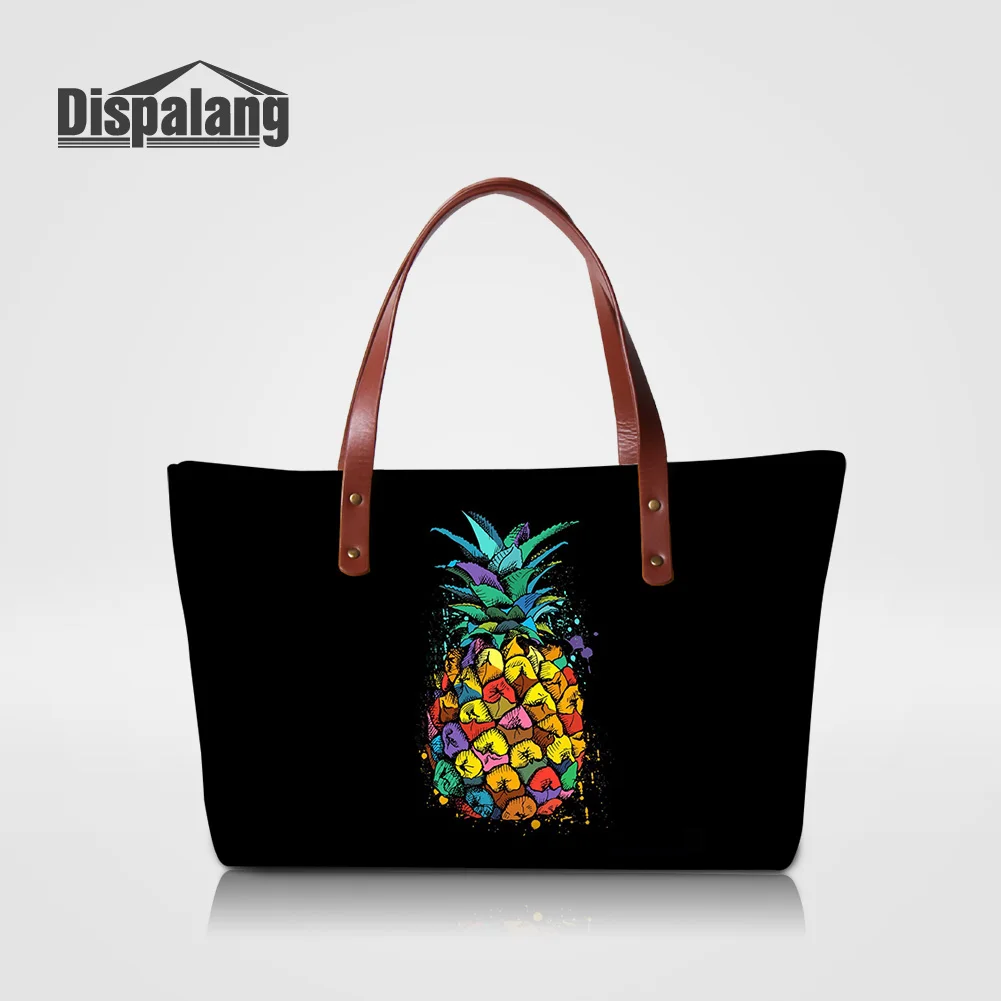 

Dispalang Cartoon Pineapple Print Women Handbags Neoprene Ladies Fashion Totes Fruit Girls Summer Shoulder Beach Bags Sac A Main