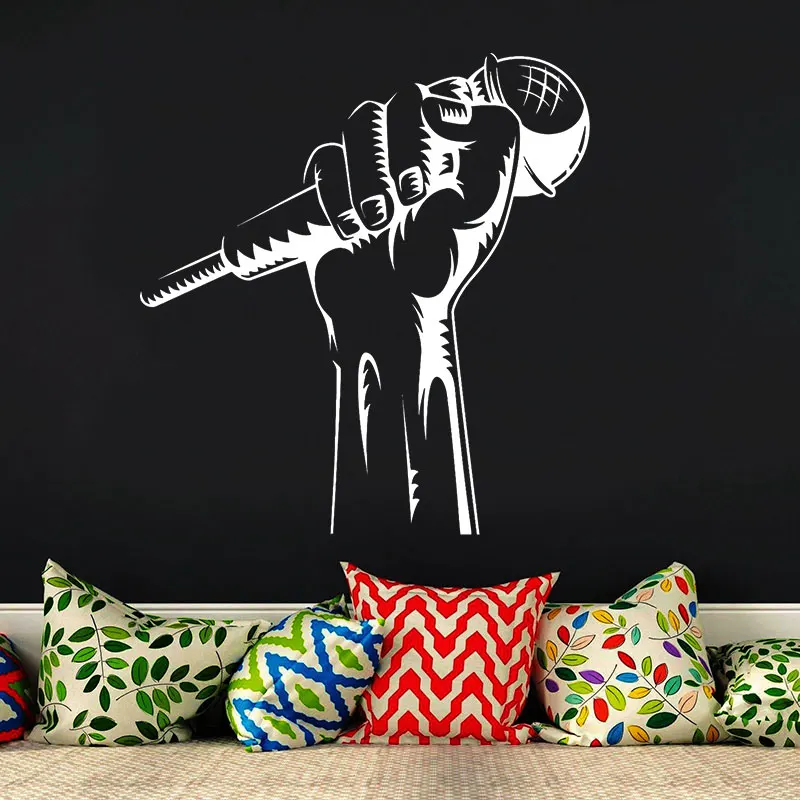 Микрофон ручной караоке клуб рэп бой певец музыкальный хост настенный стикер