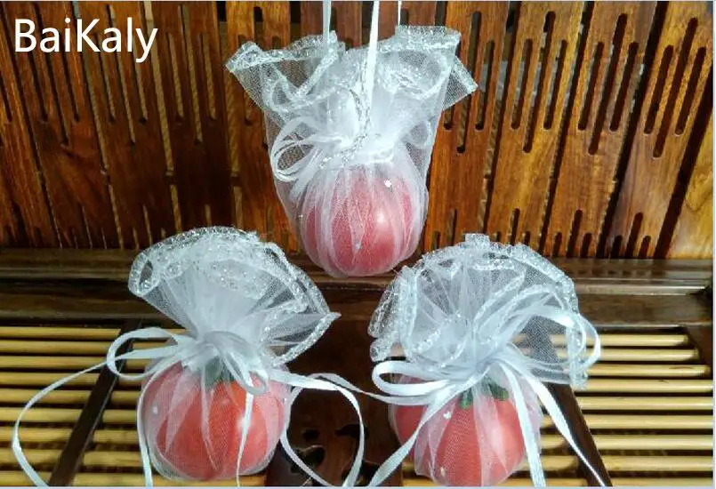 Круглая Сумка из органзы на шнурке диаметр 26 см 100 шт. для упаковки ювелирных