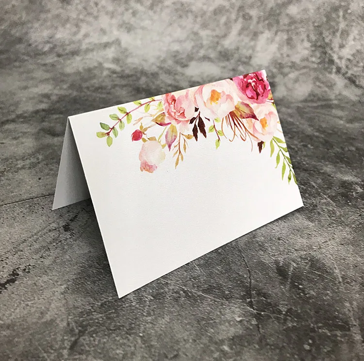 Floral Fold Place Card for Wedding | Дом и сад