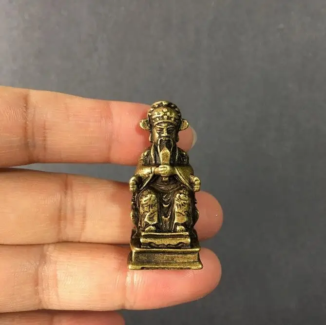 Медная статуя коллекционная китайская латунь вырезанная Бог богатства