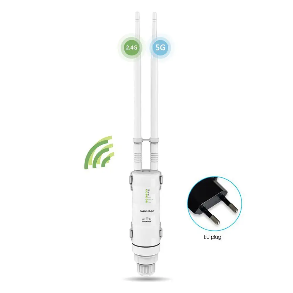 Wi-Fi усилитель сигнала настенный наружный водонепроницаемый двойная антенна пассивная POE CPE/wifi удлинитель/точка доступа/маршрутизатор/WISP - Цвет: EU Plug