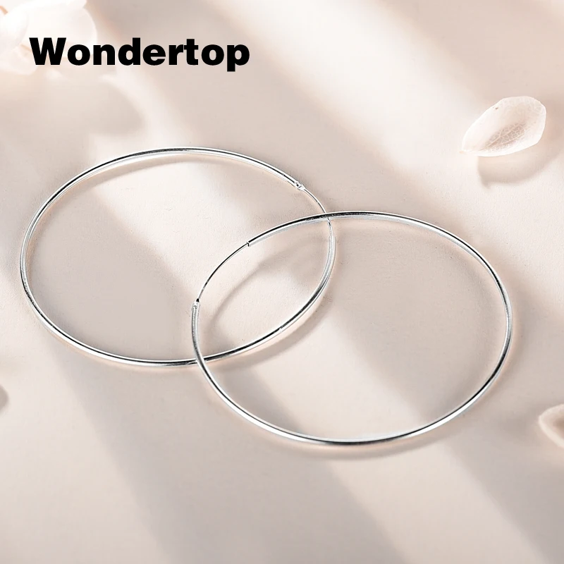 Wondertop Аутентичные стерлингового серебра 925 простой маленький средний большой