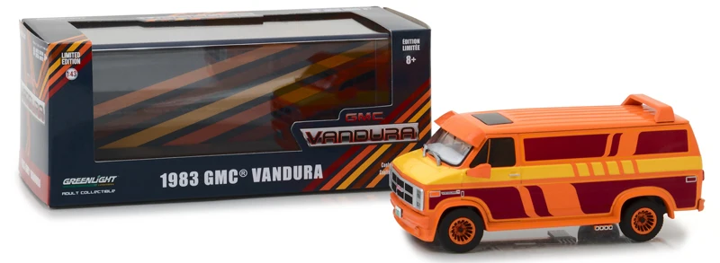 Зеленый свет 1:43 1983 GMC Vandura на заказ в оранжевом бутике сплав автомобиль игрушки для детей модель детской игрушки оригинальная коробка
