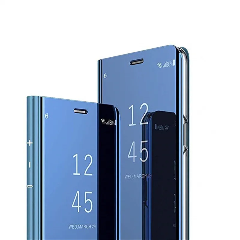 Прозрачный зеркальный чехол для телефона samsung Galaxy Wide4 A205s, модный флип-чехол с подставкой, кожаный чехол для samsung Galaxy Wide4 - Цвет: Небесно-голубой