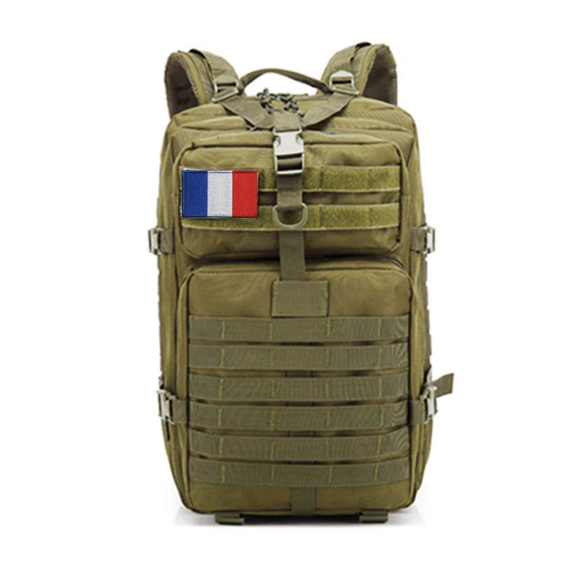 Army Green-FR Уличные спортивные рюкзаки военный тактический рюкзак флаг патч армейский рюкзак Кемпинг большой рюкзак 3P Водонепроницаемая сумка в стиле милитари - Цвет: Army Green-FR