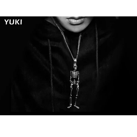 Мужское ожерелье в стиле ретро из стерлингового серебра 925 пробы модель скелета