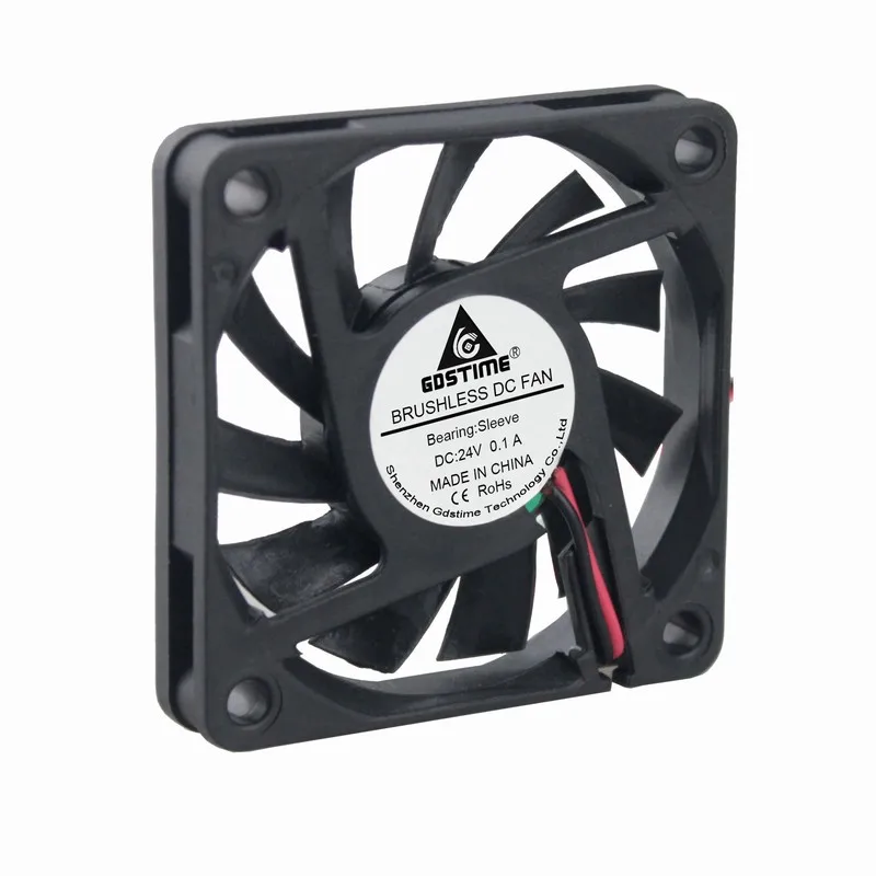 Вентилятор охлаждения для ПК Gdstime DC 24V 2Pin 60mm x 10mm 6010 5 шт.|cpu fan|fan for pccooler motor |