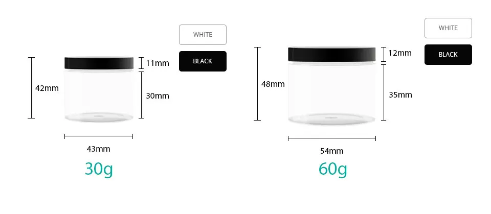 30g 60g 120g пустой косметический контейнер прозрачная банка с кремом 1oz 2oz 4oz емкость, жестяная коробка для чая, упаковочные контейнеры для косметики