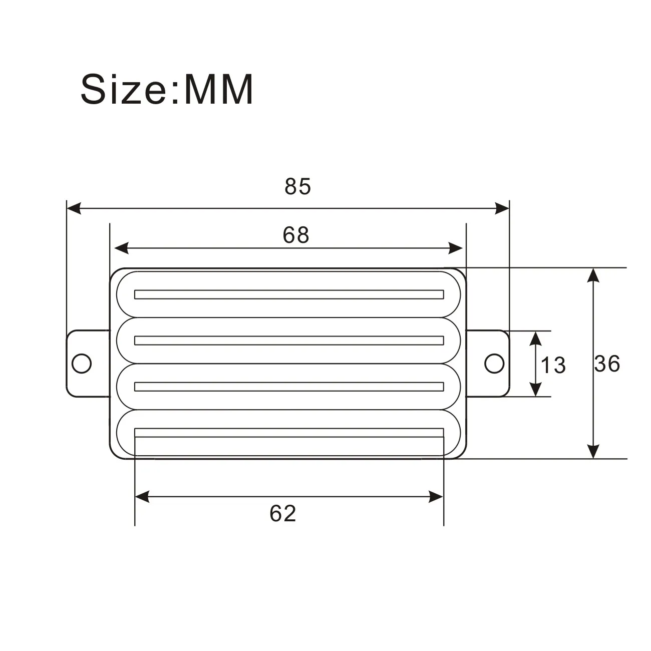 

5pcs Free Shipping Hot Rail 2-Dual Blade Electric Guitar High Output Track Type Four Coil Humbucker Pickup