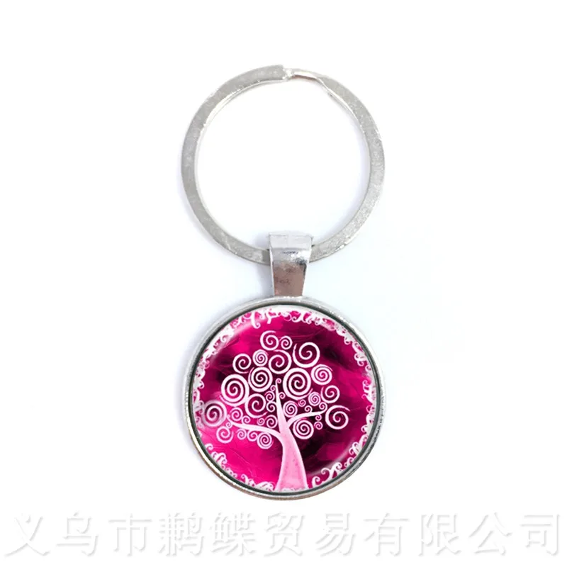 15 стилей Дерево жизни брелки время драгоценный камень бижутерия со стеклянными