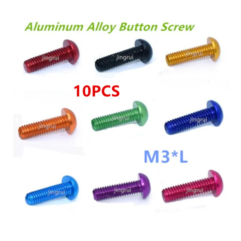 

10pc aluminum hexagon socket button head screw M3*5/6/8/10/12/14/16 Aluminum Alloy round head allen socket screws