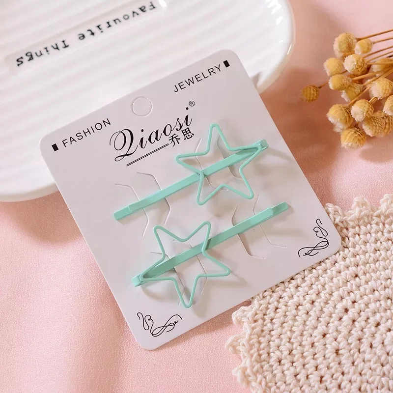 2 шт. заколки для волос со звездами и сердечками