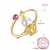 lekani 2019 new chic open ring for women party finger accessories crown charms crystals jewelry best friend gifts
