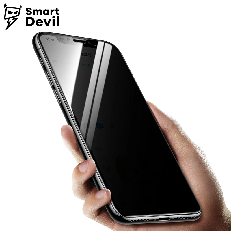 Защитное стекло SmartDevil для iPhone X 10 закаленное с защитой от подглядывания 5D