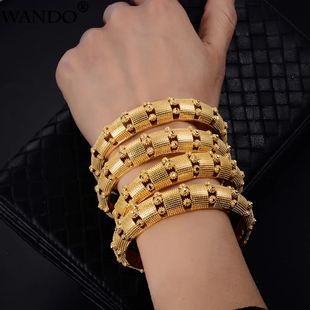 Wando Новые 4 шт золотые браслеты для женщин/девушек этнические Дубай Франция