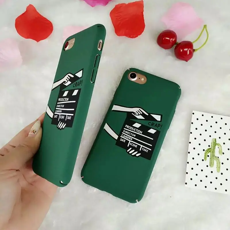 Matte Phone Case For iPhone 6 6S Hard PC Green Fashion ins Cover 7 8 Plus Coque 5 5S SE Accessories | Мобильные телефоны и