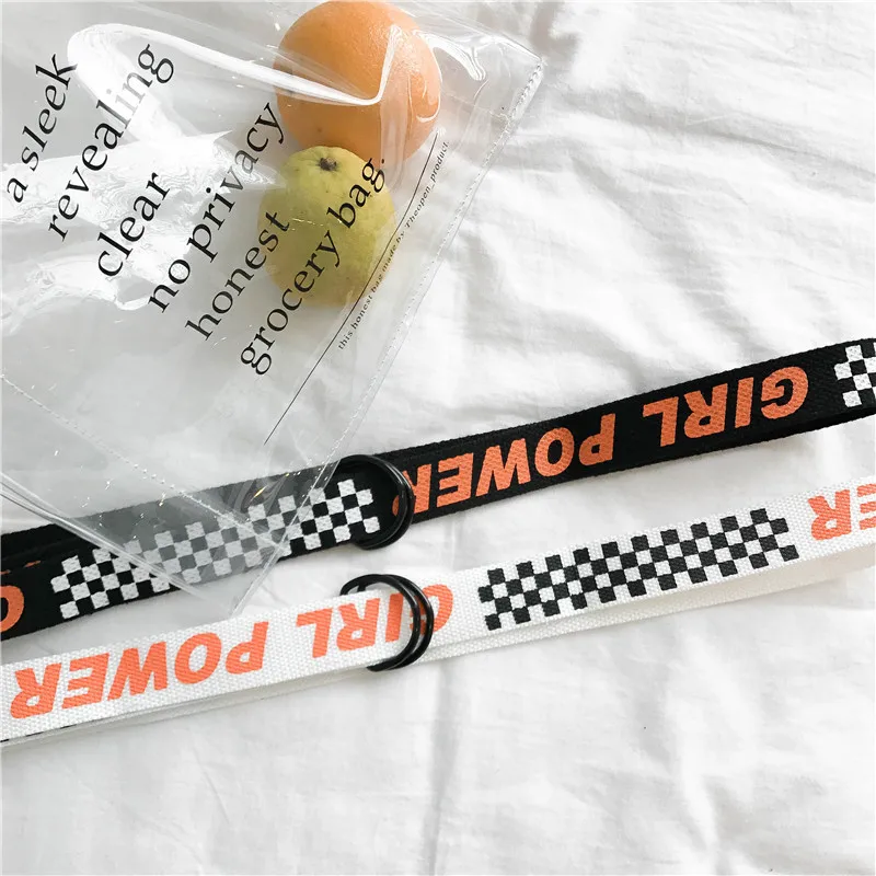 2 Colors Mihoshop Ulzzang Korean Korea Women Fashion Accessories Chic Hit Color Orange Letter Print Punk Belts | Аксессуары для