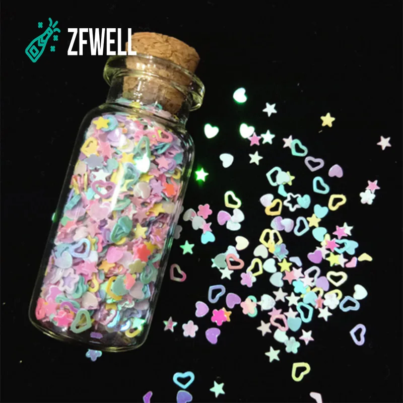 ZFWELL 1 шт./Лот Красочные Блестки сердце Пентакль макияж глаз свадебное украшение