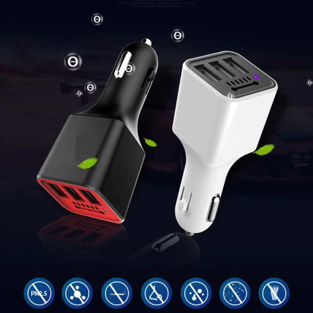 Multifunctional Vehicle Adapter Oxygen Generator Cleaner Negative Ion Ionizer Lighter Socket 3 USB Port Air Purifier Car Charger |