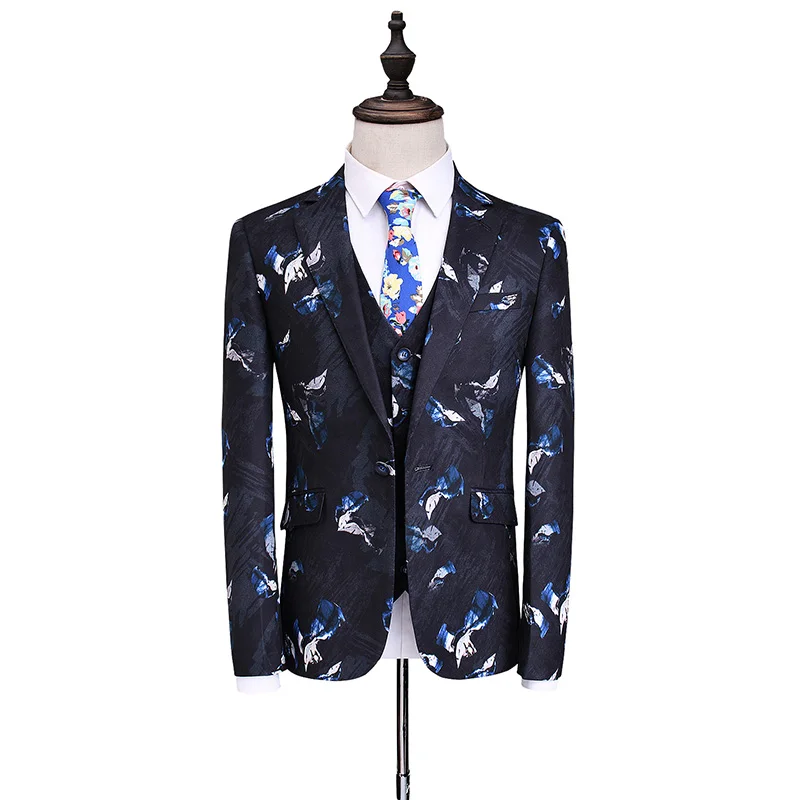 (Куртка + жилет брюки) новинка осень 2017 стильные мужские облегающие повседневные