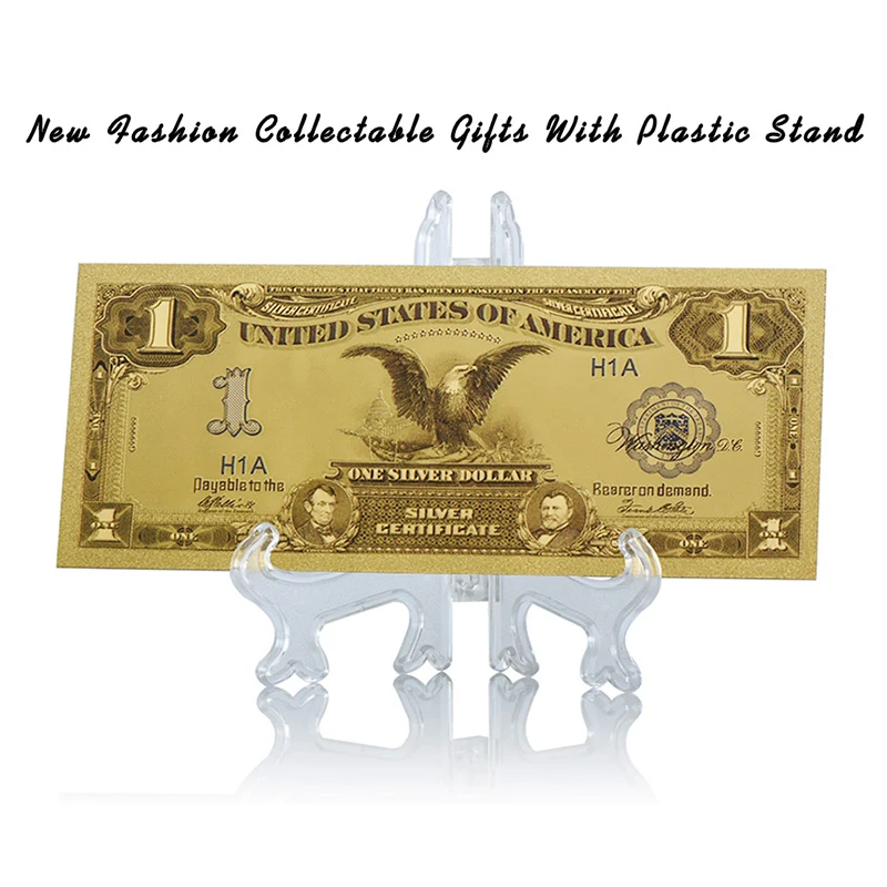 WR One Dollar 1899 год 24k Коллекционная Золотая банкнота US Usd одна мировые купюры подарочные сувениры с подставкой для домашнего декора