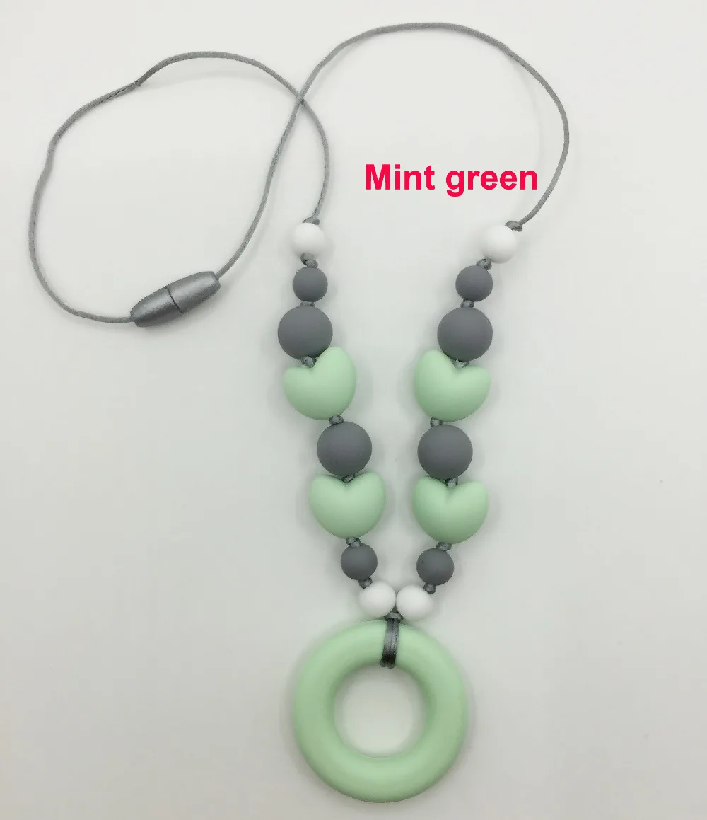 Новое модное Силиконовое ожерелье для прорезывания зубов мамы с бусинами в форме