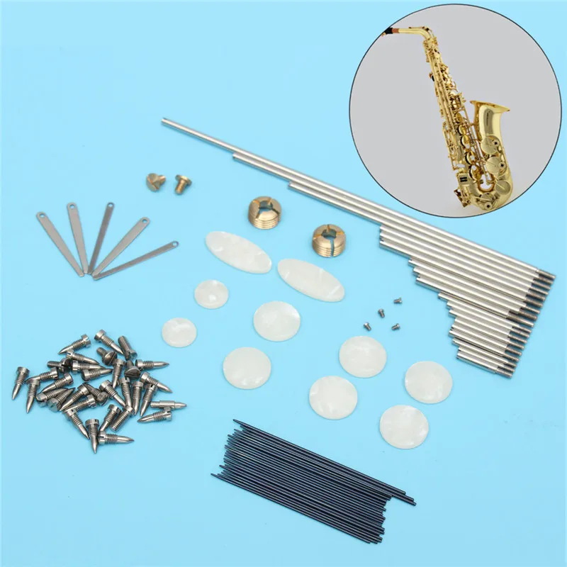 

1Set Tenor Sax Repair Parts Rollers + Screws + Spring +Key Buttons Inlays For Saxophone Parts Accessories