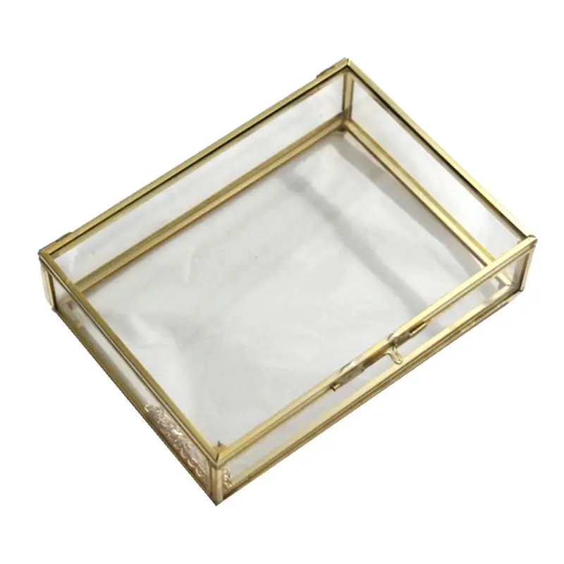 Geometric Glass Style Jewelry Box Table Container For Displaying Keepsakes Home Decoration Plants Ewelry Sto | Дом и сад