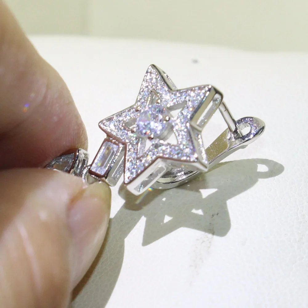 Женские серьги-Клипсы из серебра 925 пробы с фианитом | Украшения и аксессуары