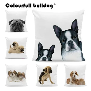 Симпатичный чехол для подушки, золотистый ретривер, Shih Tzu, декоративная подушка, кролик, кошка, французский бульдог, 43*43 см, наволочка, мопс, боксерская собака