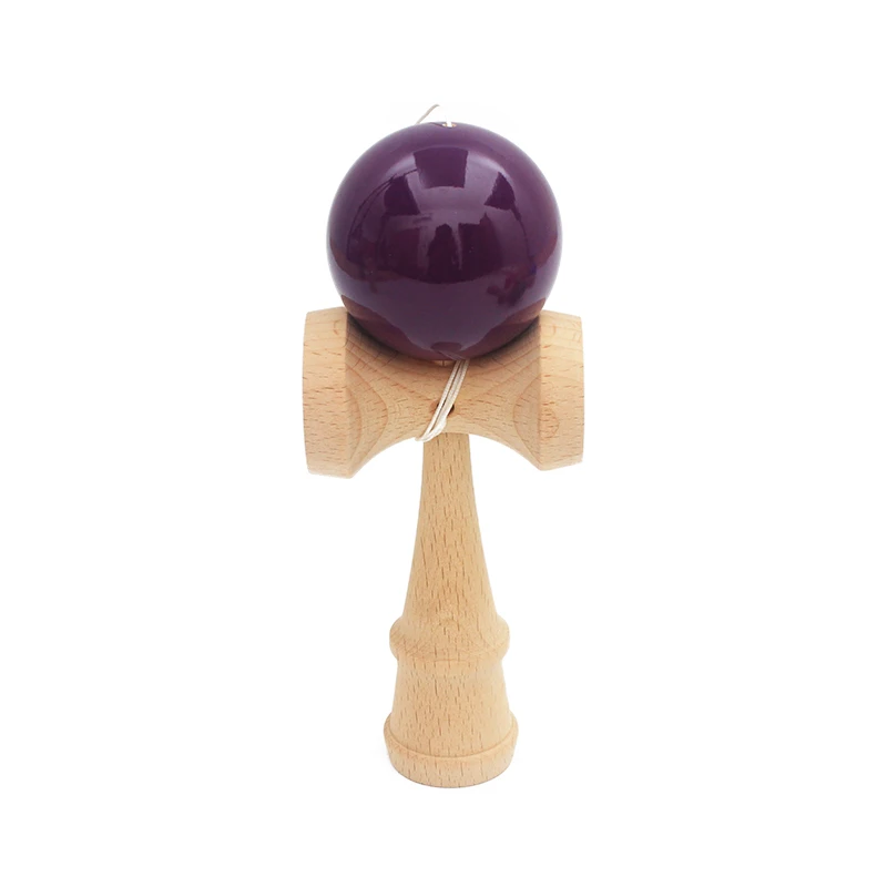 Purple Деревянные игрушки спортивная игрушка для игр на открытом воздухе шар Kendama PU краска 18,5 см струны профессиональные игрушки для взрослых для спорта и отдыха - Цвет: Purple