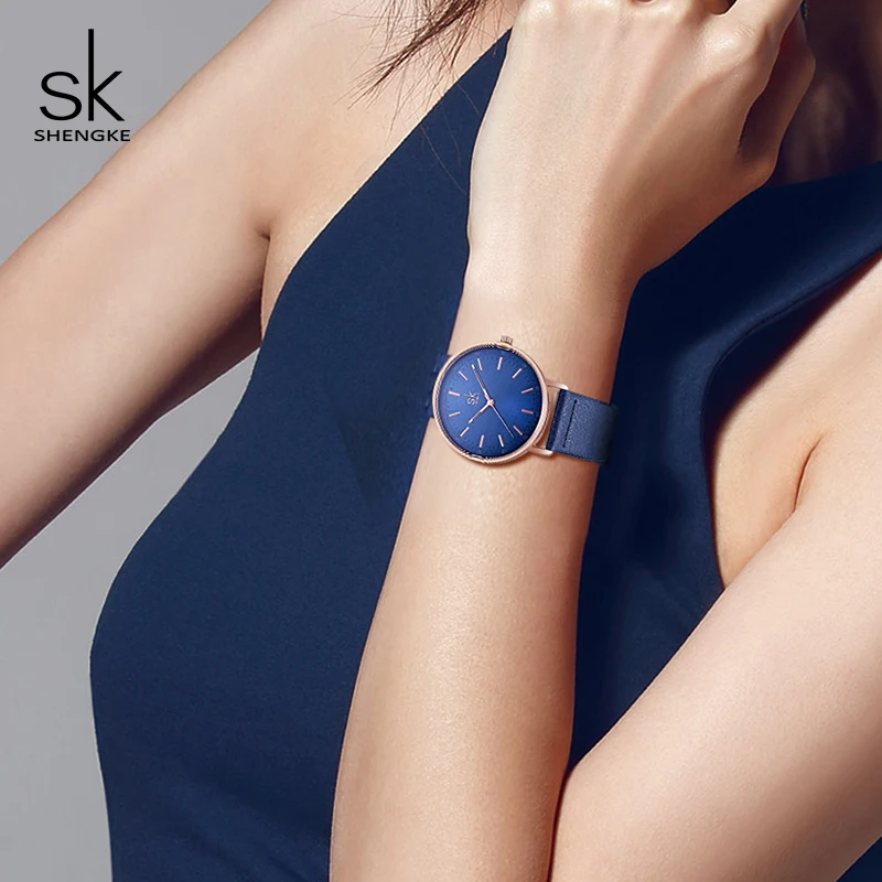 Shengke красочные кожаные женские часы кварцевые наручные Reloj Mujer 2021 Новый SK для