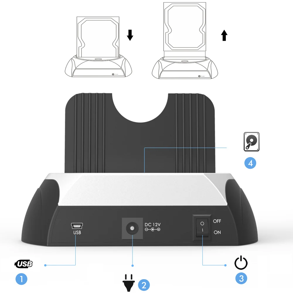 Wavlink USAP док-станция для HDD 2," /3,5" SSD SATA внешний жесткий диск основание корпуса коробка 8 ТБ док USB2.0 Hub Card Reader