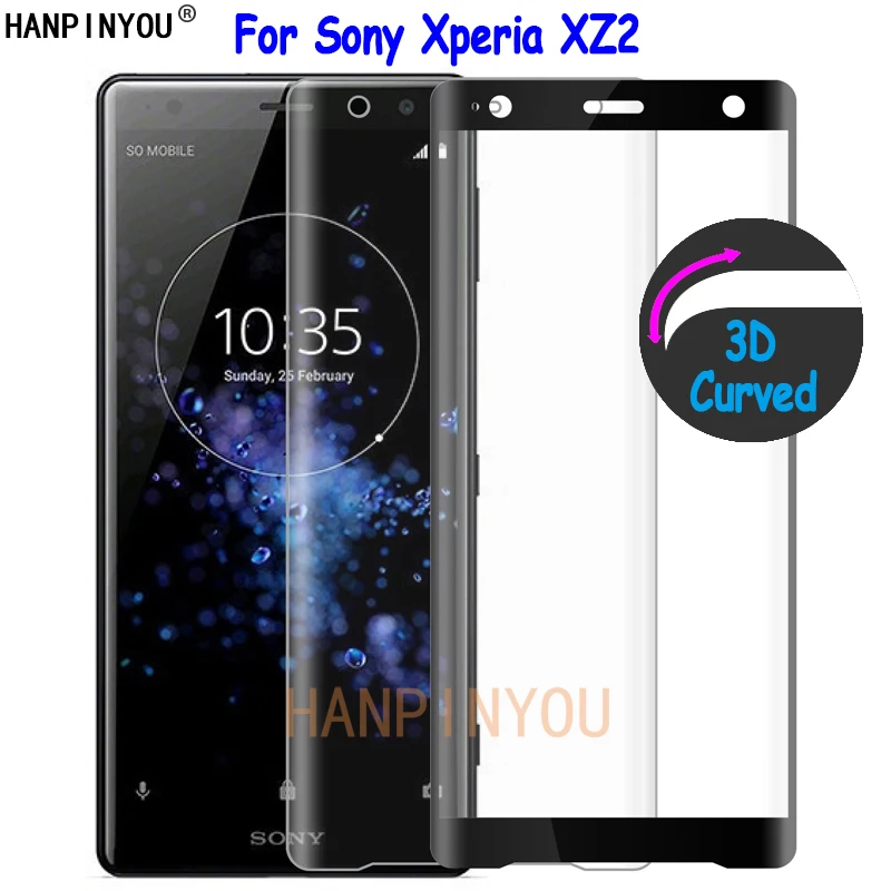 Ультратонкое закаленное 3d стекло с полным покрытием для Sony Xperia XZ2 H8216 H8266 H8276 H8296 9H