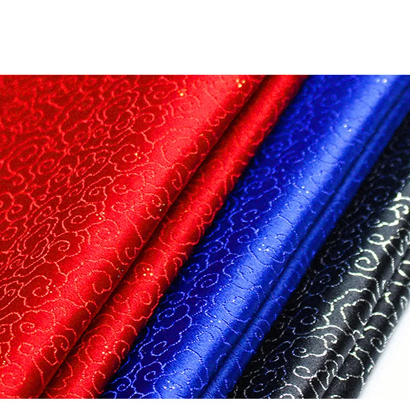 

CF544 1m Red/Blue/Black Cloud Shining Jacquard Brocade Fabric Chinese Wedding Dress Cheongsam Silk Fabric Cushion DIY Sew Fabric