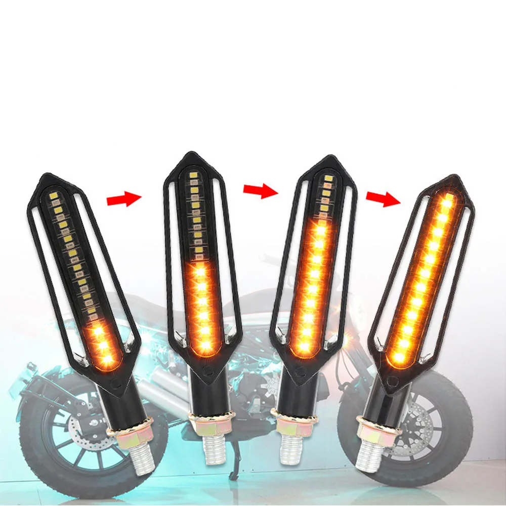 4Pcs LED Motorcycle Turn Signals Running Water Taillight Motorcycles Flashing Signal Indicator |