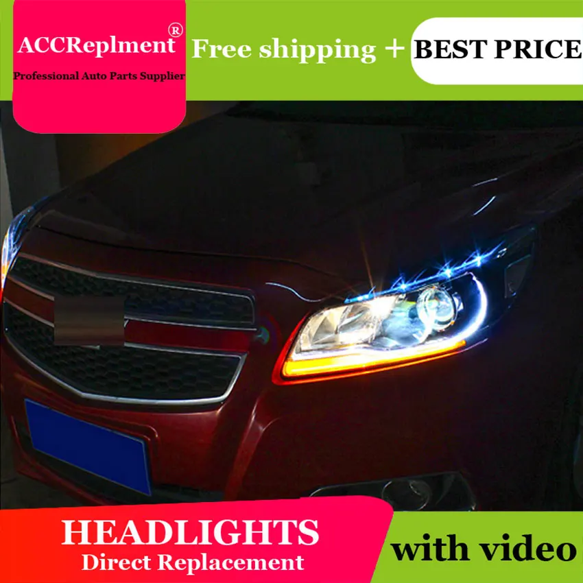 Car Styling for Chevrolet Malibu Headlights LED Headlight DRL Lens Double Beam H7 HID Xenon bi xenon lens | Автомобили и