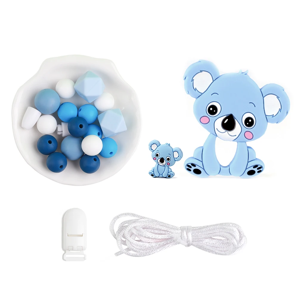 TYRY. HU Koala детские Силиконовые Прорезыватели для зубов DIY Набор для ребенка прорезиненное Силиконовое ожерелье Для Прорезывания Зубов Бусины пищевого силикона ожерелье игрушка