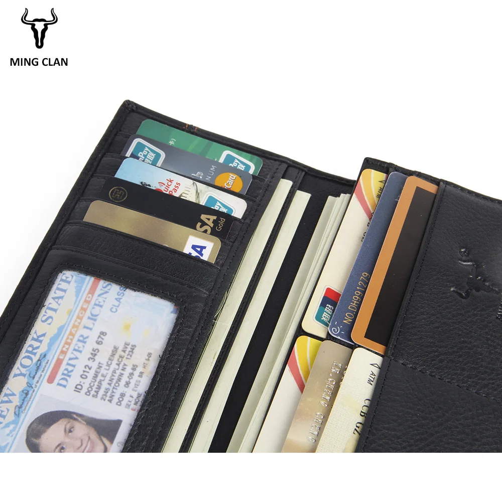 Mingclan Wallet Men Leather Wallets Business Brand Card Holder Coin Purse Men's Zipper Wallet Leather Clutch Carteira Masculina